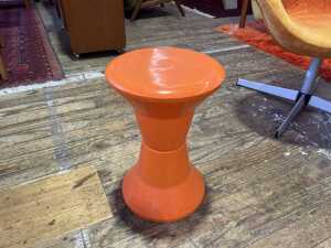 Mid century Caroma orange plastic stool - 2