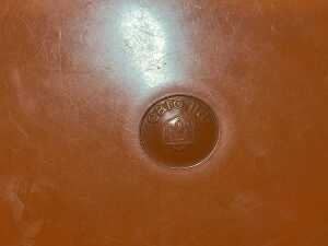 Mid century Caroma orange plastic stool - 3