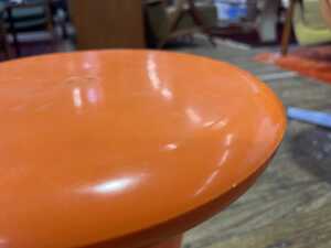 Mid century Caroma orange plastic stool - 4