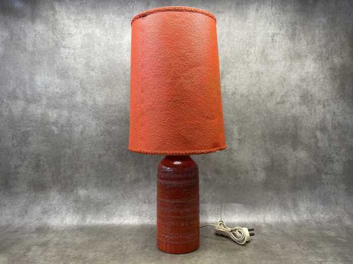 A Bitossi Rimini decor orange mid-century ceramic lamp