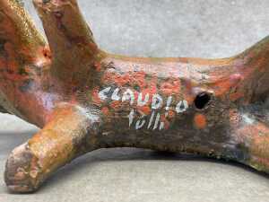 Claudio Pulli, mid-century ceramic bull figure with incised decoration - 4