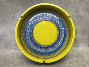 A Bitossi mid-century yellow and blue Rimini ashtray