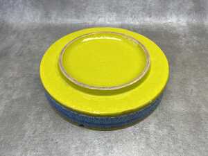 A Bitossi mid-century yellow and blue Rimini ashtray - 4