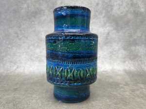 A Bitossi mid-century Blue Rimini ceramic vase