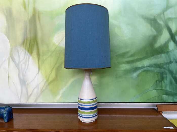 A Bitossi mid-century Fasce Colorate ceramic lamp