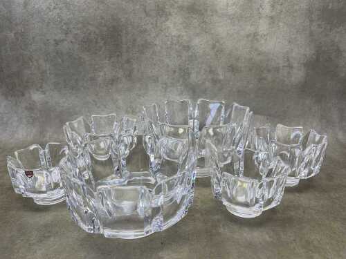Group of Orrefors crystal bowls