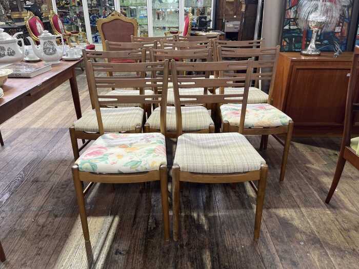 Set of ten Farstup Danish mid-century dining chairs