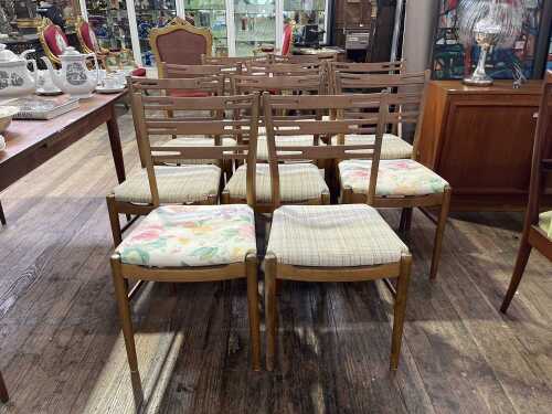 Set of ten Farstup Danish mid-century dining chairs