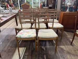 Set of ten Farstup Danish mid-century dining chairs