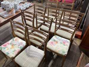 Set of ten Farstup Danish mid-century dining chairs - 2
