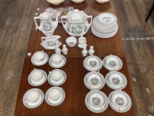 Adams ironstone dinner setting for six