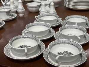 Adams ironstone dinner setting for six - 2