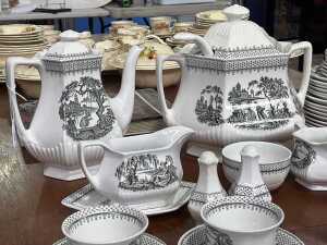 Adams ironstone dinner setting for six - 3