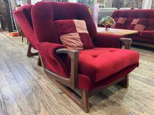 Mid century sleigh base 3 piece lounge suite - 4