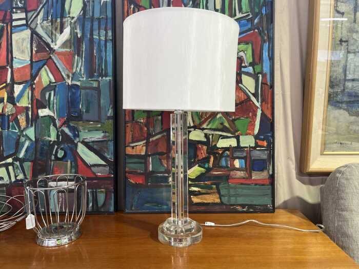Panelled glass lamp