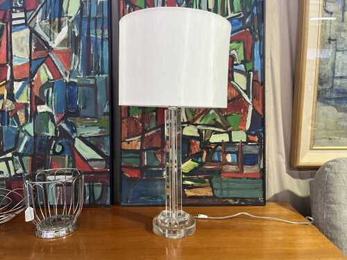 Panelled glass lamp