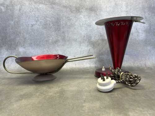 Two anodised mid century lamps