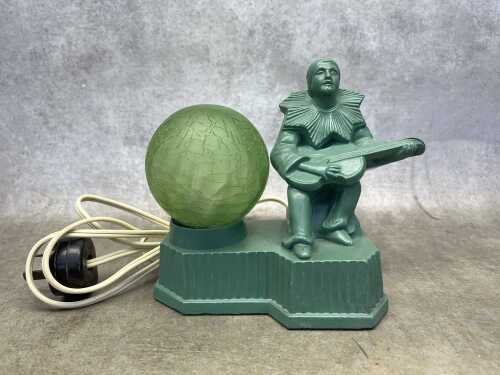 Art Deco spelter figural table lamp