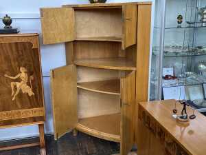 Scandinavian Art Deco ash corner cupboard, 1930s - 2