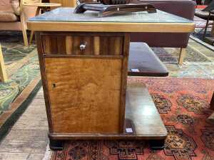 Swedish Art Deco figured birch and palisander low magazine/drinks cabinet, 1930s - 3