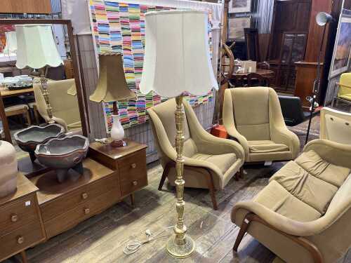 Vintage brass standard lamp
