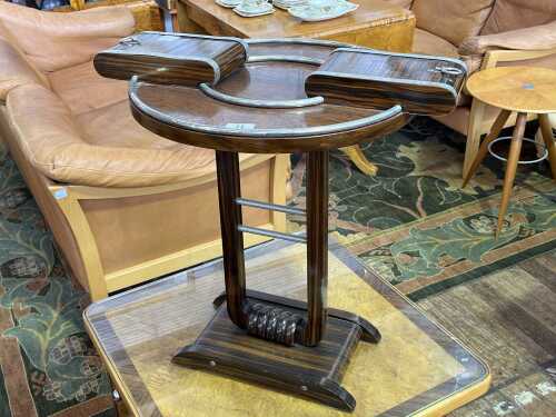 Art Deco rosewood and chrome smoker's table