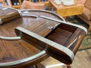 Art Deco rosewood and chrome smoker's table - 2