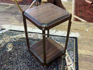 Art Deco walnut two tier side table - 2
