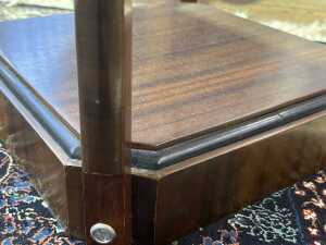 Art Deco walnut two tier side table - 4