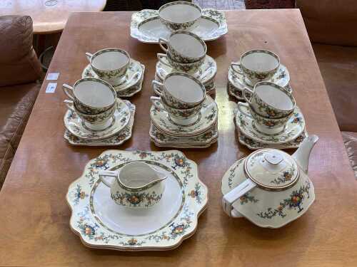 Crown Ducal 'Blue Urn' porcelain tea setting for ten