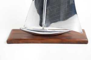 Art Deco chrome-plated sailing yacht figure. - 3