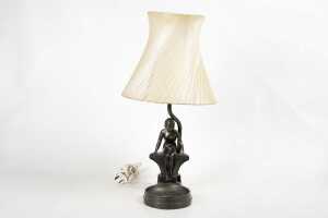American Art Deco cast spelter figural lamp by NuArt of New York.
