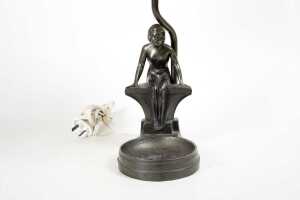 American Art Deco cast spelter figural lamp by NuArt of New York. - 2