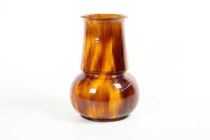 Hugh McHugh, Tasmania (1873-1962), brown drip glaze pottery vase