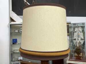 Mid-Century brown drip glaze pottery lamp - 3