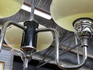 Art Deco three-arm pendant light - 3