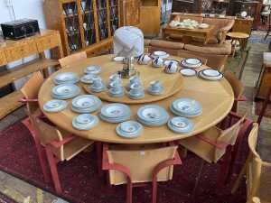 Italian postmodern nine-piece dining suite, 1980s