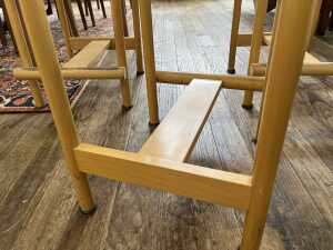 Set of 3 Italian beech postmodern bar stools - 4