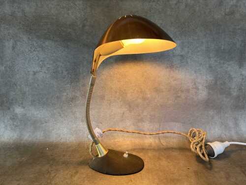 A Cobra anodised table lamp