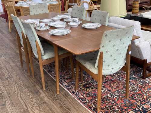 Noblett mid-century teak seven-piece dining suite