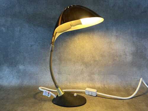 A Cobra anodised table lamp