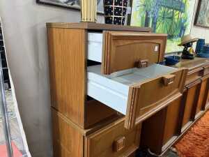 Pair of Burgess mid-century teak bedside tables - 3
