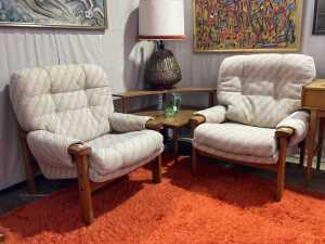 Pair of Danish Deluxe mid-century armchairs