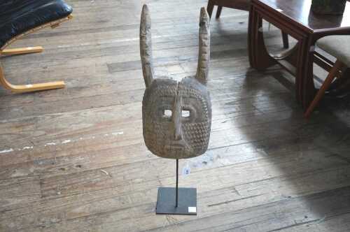A Dogon (Mali) carved timber rabbit mask