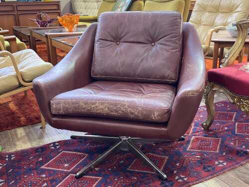 Mid-century Danish swivel armchair