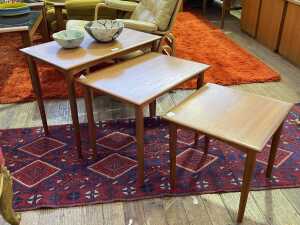 Parker Nordic mid-century nest of three teak tables - 2