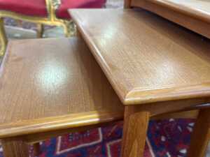 Parker Nordic mid-century nest of three teak tables - 4