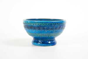 A Bitossi mid-century Blue Rimini ceramic candlestick - 2