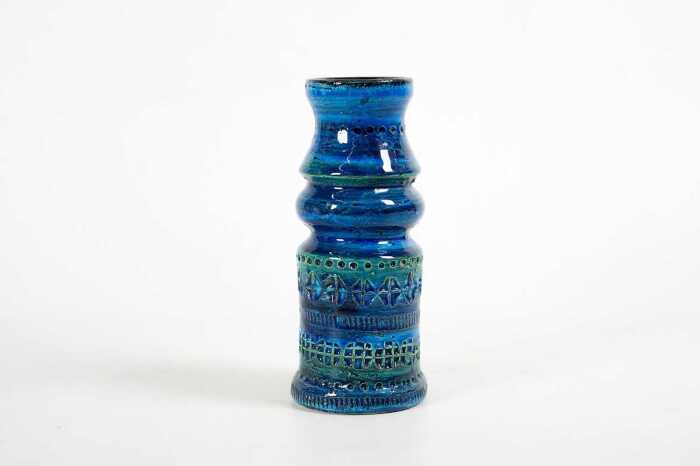 A Bitossi mid-century Blue Rimini ceramic vase