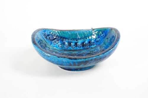 A Bitossi mid-century Blue Rimini ceramic dish